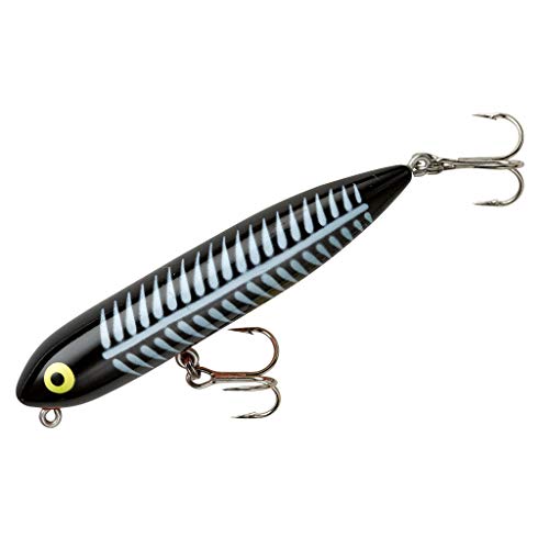 Heddon Zara Spook Topwater Angelköder – Legendärer Walk-The-Dog-Köder, Black Shore Minnow, Zara-Welpe (1/4 oz) von Heddon