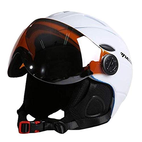 Heemtle 2-in-1 Visier Ski Snowboard Helm Abnehmbare Schneemaske Anti-Fog Anti-UV Integriertes Schutzbrillenschild Geringes Gewicht Erwachsene Männer/Frauen 5 Farben Optional (Einstellbar: 61-64 cm) von Heemtle