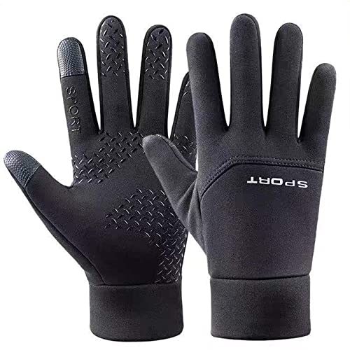 Heflashor Fahrradhandschuhe Herren Winter Winterhandschuhe Damen Winddichte rutschfeste Touchscreen-Handschuhe für Fahrrad Ski ArbeitsLaufen Sport,Schwarz,XL von Heflashor