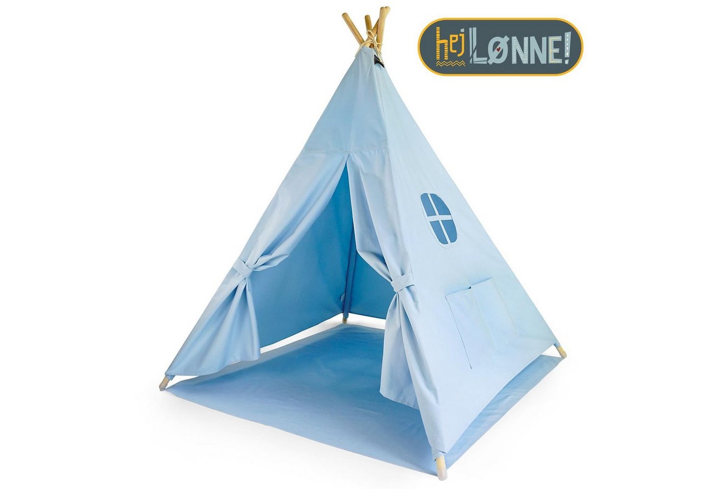 Hej Lønne Tipi-Zelt Tipi Zelt für Kinder blau einfarbig Kinderzelt, (6er Set) von Hej Lønne