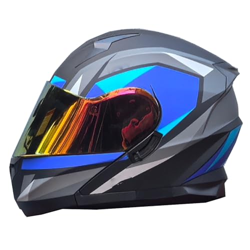 Motorrad Integral Klapphelm Mit Doppelvisier Modularer Integralhelm Motorradhelm DOTECE Zugelassen Modulare Vollvisierhelm Männer Frauen Flip Rollerhelm Modularer Sturzhelm H,XXL:63-64CM von Hejunlian