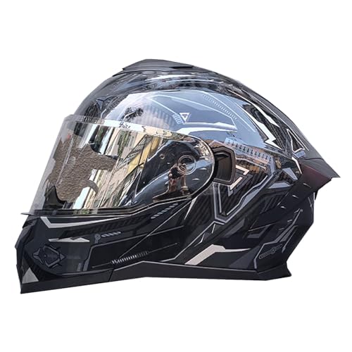 Motorradhelm Modularer Klapphelm Mit Doppelter Sonnenblende Modulare Integralhelm Unisex Integralhelm ECEDOT Zulassung Rollerhelm Flip Vollvisierhelm Scooter Motorrad Helm G,XXL:63-64CM von Hejunlian