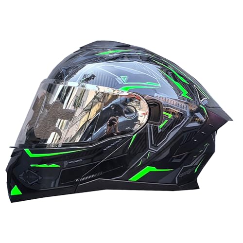 Motorradhelm Modularer Klapphelm Mit Doppelter Sonnenblende Modulare Integralhelm Unisex Integralhelm ECEDOT Zulassung Rollerhelm Flip Vollvisierhelm Scooter Motorrad Helm H,S:55-56CM von Hejunlian