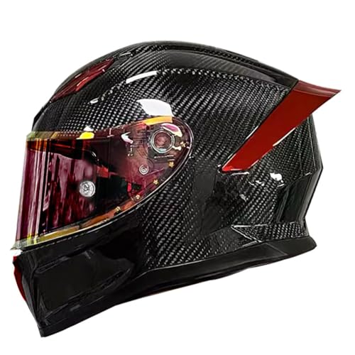 Retro Integralhelm Motorradhelm Mit DOTECE-Zugelassener Roller Vollvisierhelm Schützende Integralhelme Für Erwachsene Frauen Männer Retro Motocrosshelme Crash Touring Helm F,L:59-60CM von Hejunlian