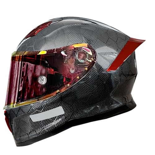 Retro Integralhelm Motorradhelm Mit DOTECE-Zugelassener Roller Vollvisierhelm Schützende Integralhelme Für Erwachsene Frauen Männer Retro Motocrosshelme Crash Touring Helm I,L:59-60CM von Hejunlian