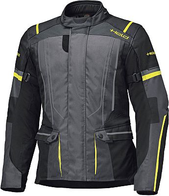 Held Zorro, Textiljacke wasserdicht - Schwarz/Grau/Neon-Gelb - 4XL von Held