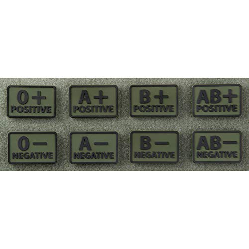 Helikon-Tex Blood Patch set 2pcs. PVC Army Abzeichen Blutgruppe Olive Green B/Rh+ von Helikon-Tex