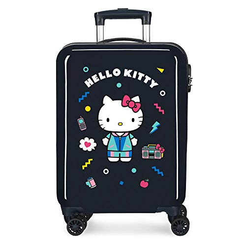 Hello Kitty Castle Kabinenkoffer Blau 38x55x20 cms Hartschalen ABS Kombinationsschloss 35L 2,3Kgs 4 Räder Handgepäck von Hello Kitty