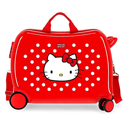 Hello Kitty Castle Kinder-Koffer Rot 50x39x20 cms Hartschalen ABS Kombinationsschloss 38L 2,3Kgs 4 Räder Handgepäck von Hello Kitty