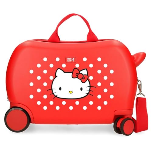 Hello Kitty Castle of Hello Kitty Kinderkoffer, Rot, 45 x 31 x 20 cm, Harter ABS-Kunststoff, 24,6 l, 1,8 kg, 4 Räder, Handgepäck, rot, Kinderkoffer von Hello Kitty