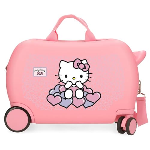 Hello Kitty Hearts & Dots Kinderkoffer Rosa 45 x 31 x 20 cm Harter ABS 24,6 L 1,8 kg 4 Räder Gepäck Hand, Rosa, Kinderkoffer von Hello Kitty