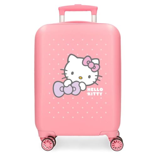 Hello Kitty My Favourite Bow Kabinenkoffer, Rosa, 33 x 50 x 20 cm, starr, ABS, seitlicher Kombinationsverschluss, 28,4 l, 2 kg, 4 Doppelrollen, Gepäck, Hand, Rosa, Kabinenkoffer von Hello Kitty