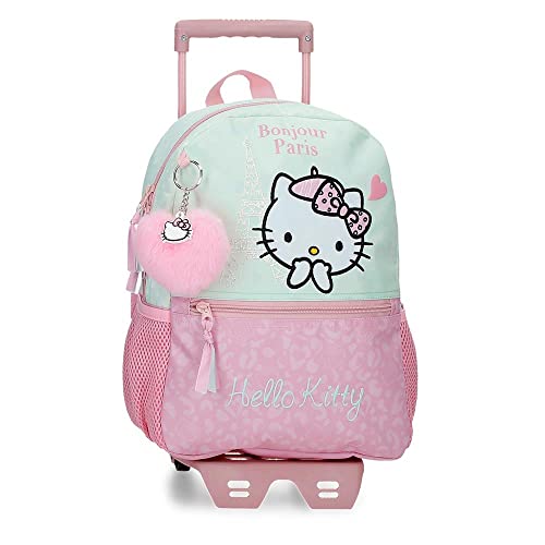 Hello Kitty Paris Schulrucksack mit rosa Trolley 25x32x12 cm Polyester 9,6L von Hello Kitty