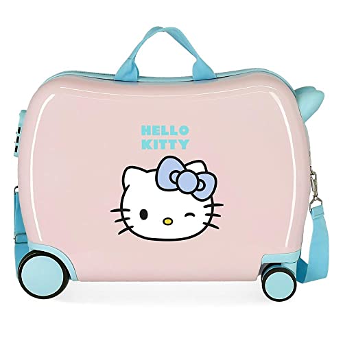 Hello Kitty Wink Kinderkoffer, Blau, 50 x 39 x 20 cm, Hartplastik, seitlicher Kombinationsverschluss, 34 l, 1,8 kg, 4 Räder, Handgepäck von Hello Kitty