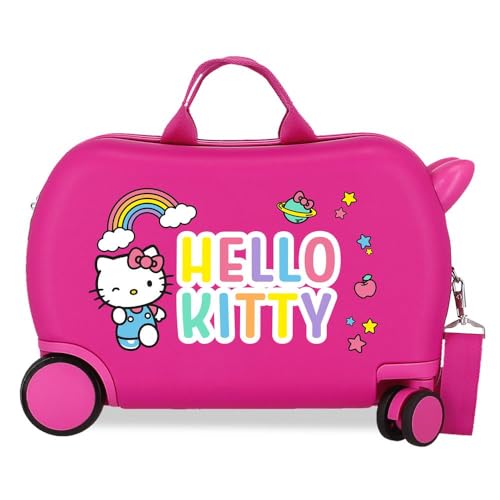Hello Kitty You Are Cute Kinderkoffer, Rosa, 45 x 31 x 20 cm, Harter ABS-Kunststoff, 24,6 l, 1,8 kg, 4 Räder, Handgepäck, Rosa, Kinderkoffer von Hello Kitty