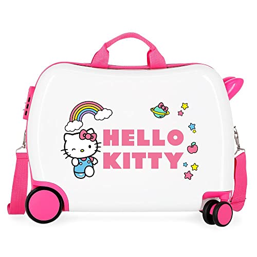 Hello Kitty You Are Cute Kinderkoffer, Weiß, 50 x 38 x 20 cm, starr, ABS, seitlicher Zahlenkombinationsverschluss 34 1,8 kg, 4 Räder, Handgepäck. von Hello Kitty