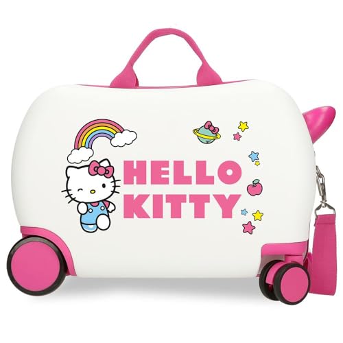 Hello Kitty You Are Cute Kinderkoffer, weiß, 45 x 31 x 20 cm, Harter ABS-Kunststoff, 24,6 l, 1,8 kg, 4 Räder, Handgepäck, weiß, Kinderkoffer von Hello Kitty