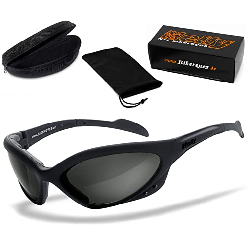 HELLY® - No.1 Bikereyes® | POLARISIERT | Bikerbrille, Motorradbrille, Motorrad Sonnenbrille | TESTSIEGER: winddicht, gepolstert, beschlagfrei, bruchsicher | Brille: speed king 2 (polarisierend) von Helly Bikereyes