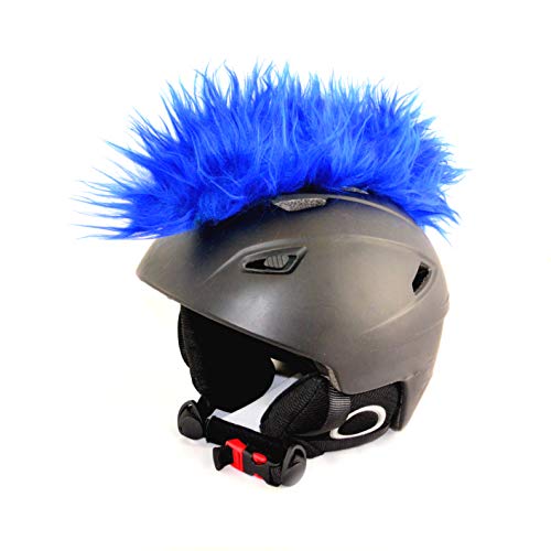 Helm-Irokese für den Skihelm, Snowboardhelm, Kinderskihelm, Kinderhelm, Motorradhelm oder Fahrradhelm - Iro-Helmcover - für Kinder und Erwachsene HELMDEKO (Blau) von Helm-Ohren.de