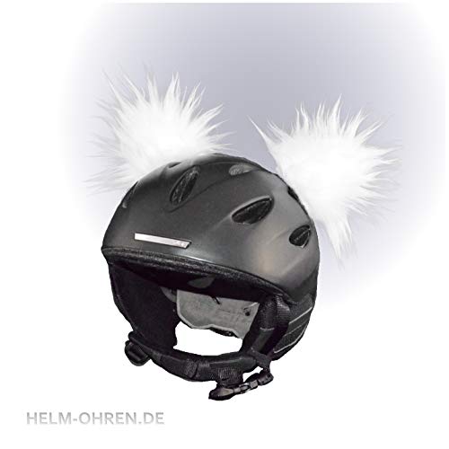 Helm-Ohren für Skihelm, Snowboardhelm, Kinder-Helm, Kinder-Skihelm, Motorradhelm oder Fahrradhelm - verwandelt den Helm in EIN EINZELSTÜCK - der HINGUCKER - für Kinder und Erwachsene HELMDEKO (Weiß) von Helm-Ohren.de