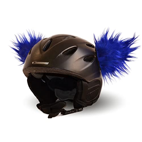 Helm-Ohren für den Skihelm, Snowboardhelm, Kinder-Helm, Kinder-Skihelm, Motorradhelm oder Fahrradhelm - verwandelt den Helm in EIN EINZELSTÜCK - für Kinder und Erwachsene HELMDEKO (Blau) von Helm-Ohren.de