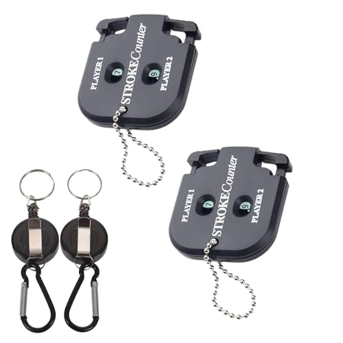Golf Schlagzähler, Golf Ergebnis Zähler, Golf Score Counter, Golf Stroke Counter, 2 Spieler Schlagzähler, Golf Scorer Zähler, Mini Golfzähler mit 2 Einziehbarer Schlüsselanhänger, Für Golf-Gadgets Golf Schlagzähler, Golf Ergebnis Zähler, Golf Score Counter, Golf Stroke Counter, 2 Spieler Schlagzähler, Golf Scorer Zähler, Mini Golfzähler mit 2 Einziehbarer Schlüsselanhänger, Für Golf-Gadgets von Helweet