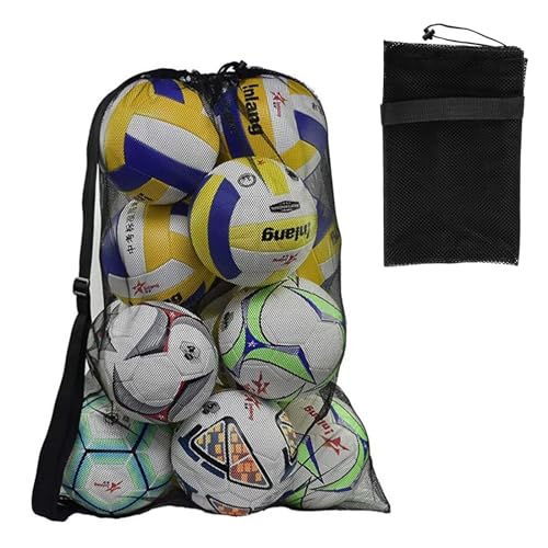 Helweet Ballsack, Balltasche, Netz Balltasche, Fußball Meshbag, Sport Netztasche, Ball Bag, Für Fußball, Basketball, Volleyball, Tennis Und Rugby, Mit Kordelzug Und Schultergurt-Design, 72 x 100cm von Helweet