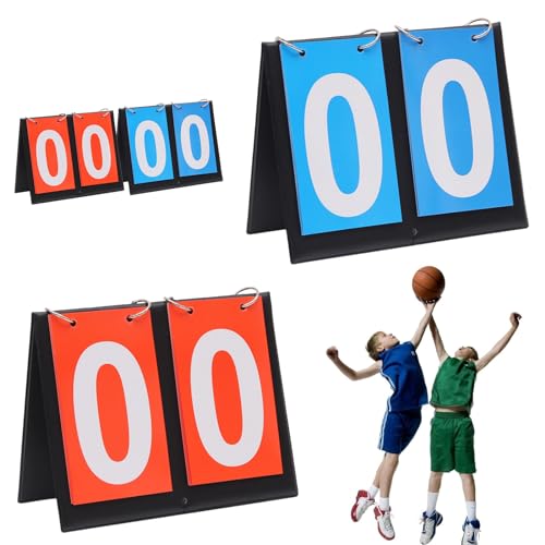 Helweet Tragbare Anzeigetafel, Digit Flip Sport Anzeigetafel, Sportanzeigetafel, 2 Stück Score Flipper, Zähltafel, für Wettkämpfe Indoor Und Outdoor, für Fußball, Badminton, Basketball, 2 Digit von Helweet