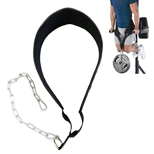 HemeraPhit Dip Belt with Chain Weightlifting Waist Support Belt Body Building Gym Workout Exercise Pull Up Chain Dipping Belt von HemeraPhit