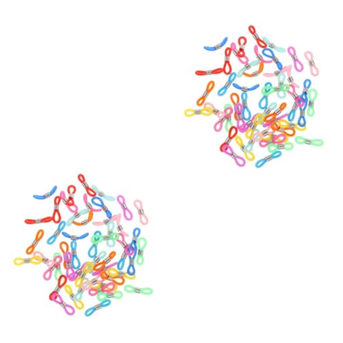 Hemobllo 100 Stk Spiegelgleitring Gummiende Der Brillenkette Brillenhalter Riemen Brillenhalterenden Aus Gummi Farbige Anti-brillenhalter Gläser Kind Befestigung Kieselgel von Hemobllo