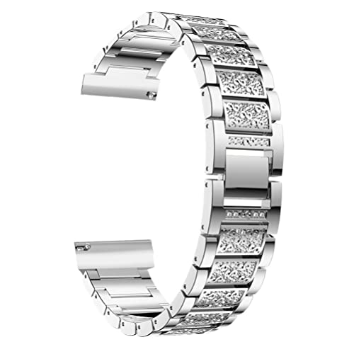 Hemobllo Kristall Strass Smart Uhr Armband Ersatz Metall Uhrenarmband Kompatibel für Fitbit Blaze Hr (Silber) von Hemobllo