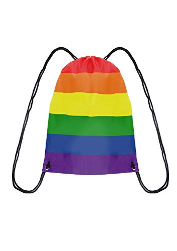 HENBRANDT Rainbow Pride Tasche mit Kordelzug, LGBTQ+ Pride, Zubehör, Gay-Pride-Flagge, Strand, Sport, Schwimmen, Reiserucksack, Schule, Sporttasche, Turnbeutel für Damen und Herren, regenbogenfarben, von Henbrandt