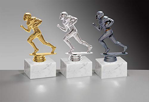 Henecka 🏈 American Football-Pokal, Footballspieler-Figur, Football-Trophäe auf Marmorsockel, mit Wunschgravur, wählbar in 3 Farben (Gold) von Henecka