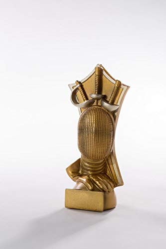 Henecka Fechten-Pokal, Resinfigur Fechten, Gold, mit Wunschgravur, Größe 19 cm von Henecka