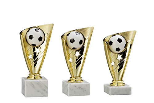 Henecka Fussball-Pokal, Fußballständer, Gold, mit Wunschgravur, Größe 15 cm von Henecka