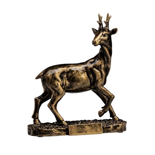 Henecka Jagd-Pokal, Resinfigur Rehbock, Bronze, mit Wunschgravur, Größe 21,5 cm von Henecka