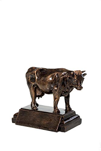 Henecka Landwirtschaft-Pokal, Resinfigur Kuh, Bronze, mit Wunschgravur, Größe 13 cm von Henecka