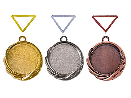 Henecka 🥇 🥈 🥉 Medaillen, Winner Medaillen mit individuellem 50 mm Sport-Jubiläum-Motiv-Emblem & Wunschgravur, inklusive Halsband, wählbar in Gold, Silber, Bronze (Bronze) von Henecka