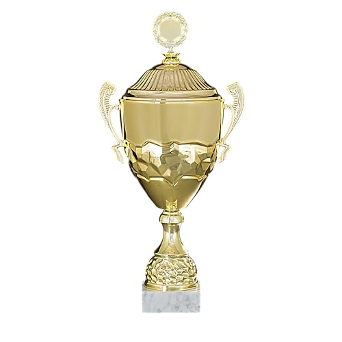 Henecka Pokal Serie Kayleen, Gold, mit Wunschgravur und auswählbarem Sport-Emblem, Größe 42,7 cm von Henecka