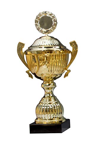 Henecka Pokal Serie Manola, Gold, mit Wunschgravur und auswählbarem Sport-Emblem, Größe 32,5 cm von Henecka