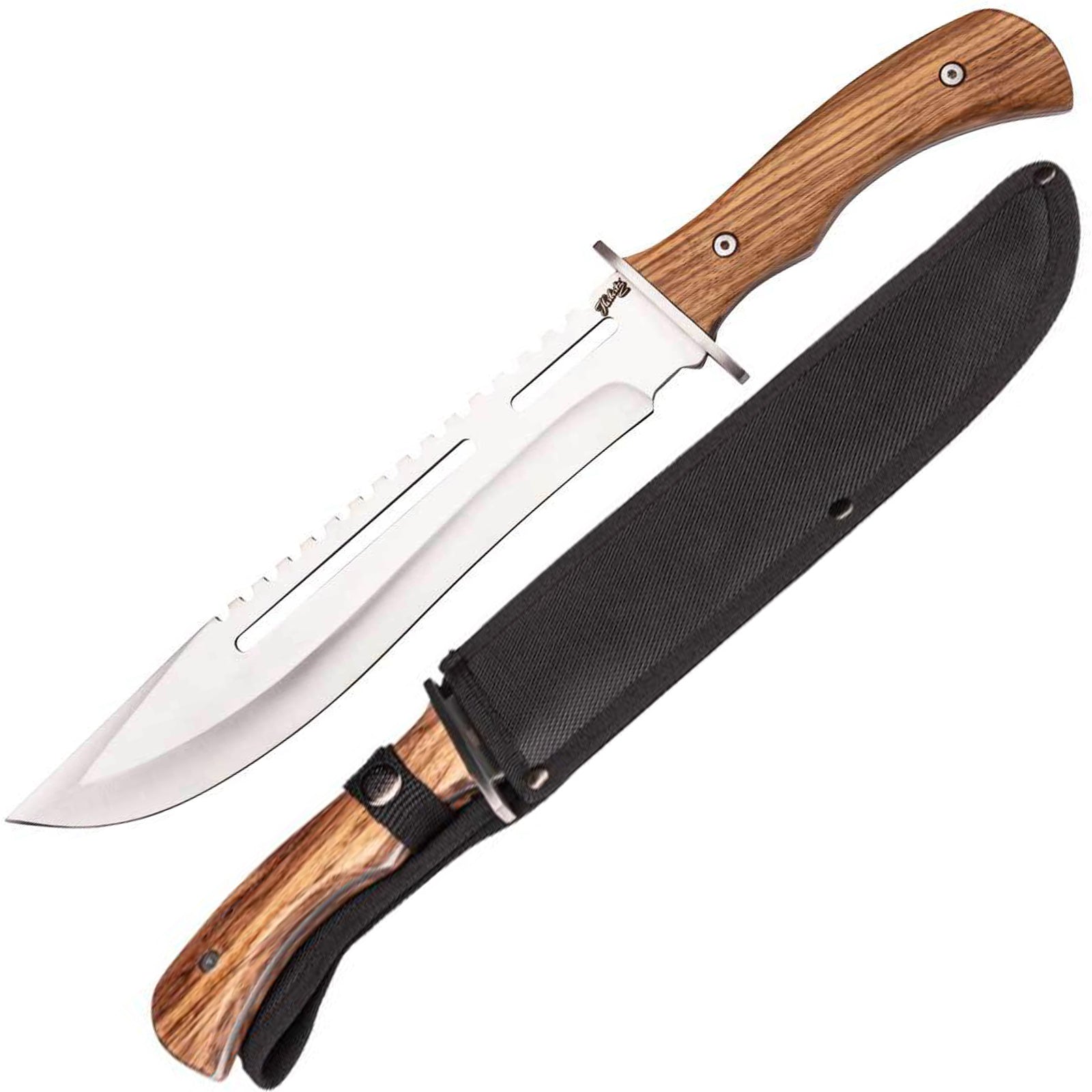 HERBERTZ Bowie Messer Gürtelmesser Camping Outdoor Jagdmesser Zebrano Holz von Herbertz