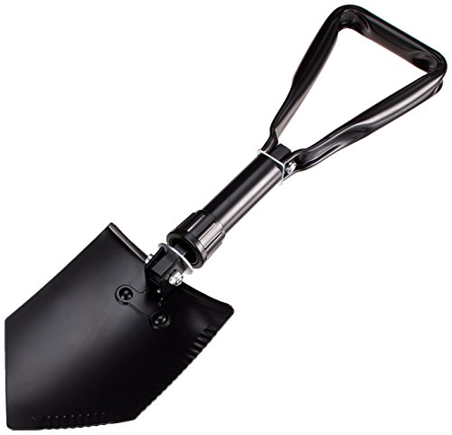 Herbertz Faltspaten, olivfarben lackiert, mit Tasche Messer, grau, M von Herbertz