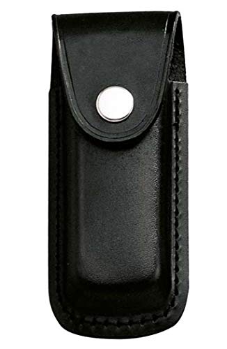 Messer-Etui, schwarzes Leder, eingeschnittene Schlaufe, für Messer mit 13 cm Heftlänge von Herbertz
