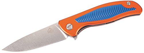 PUMA TEC Klappmesser - Stahl AISI 440 - Flipper - Liner Lock - orange/blaue Aluminiumgriffschalen - Edelstahlclip von Herbertz