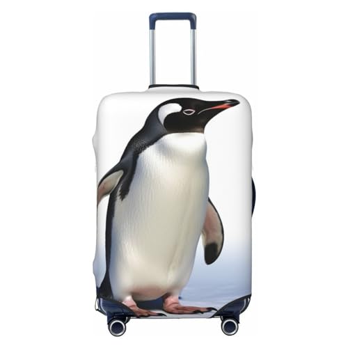 HerfsT Kofferhülle mit Pinguin-Druck, elastisch, waschbar, staubdicht, Gepäckschutz für Reisen, passend für 45,7 - 81,3 cm, Schwarz , L von HerfsT