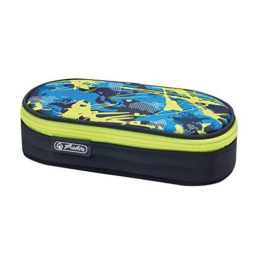 Herlitz Faulenzer Etui airgo Federmäppchen, 22 cm, Camouflage lemon von Herlitz