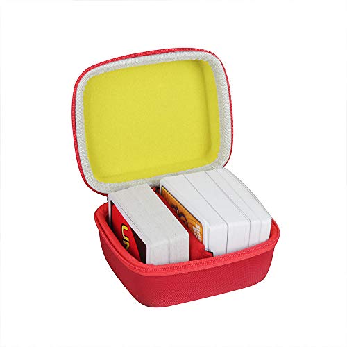 Hermitshell Hartschalen-Reisetasche für Skip BO + UNO Kartenspiel/Skip BO + Phase 10 Kartenspiel, passend für bis zu 300 Karten, Karten nicht im Lieferumfang enthalten (rot und gelb) von Hermitshell
