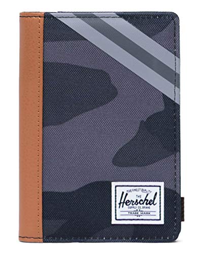 Herschel Raynor Passport Holder RFID Night Camo/Synthetic Leather Stripe Grey/Black von Herschel