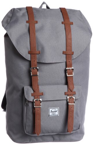 Herschel Little America Backpack, Grey/Tan Synthetic Leather Backpack, Einheitsgröße, 10014-00006-OS von Herschel