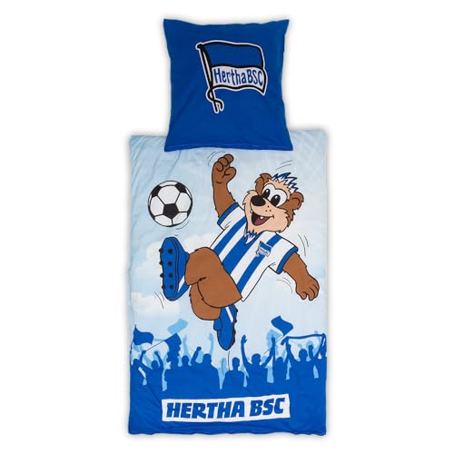 Hertha BSC Berlin Bettwäsche ** Herthinho ** in 135 x 200 cm und 80 x 80 cm, Baumwolle, Reißverschluss von Hertha BSC